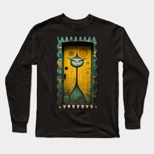 Halloween Witch Yellow Background Long Sleeve T-Shirt